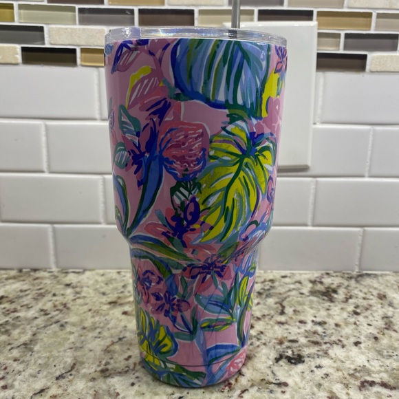 Lilly Pulitzer Insulated Thermos, Sip/Straw Cup - Picture 2 of 6